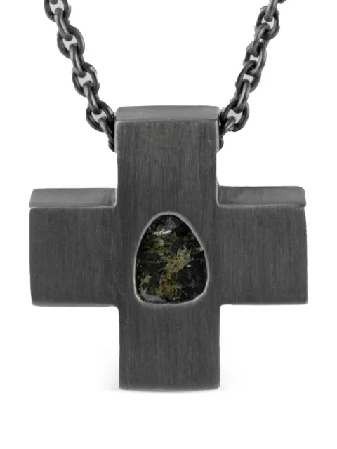 Parts of Four oxidised sterling-silver Mini Plus diamond necklace