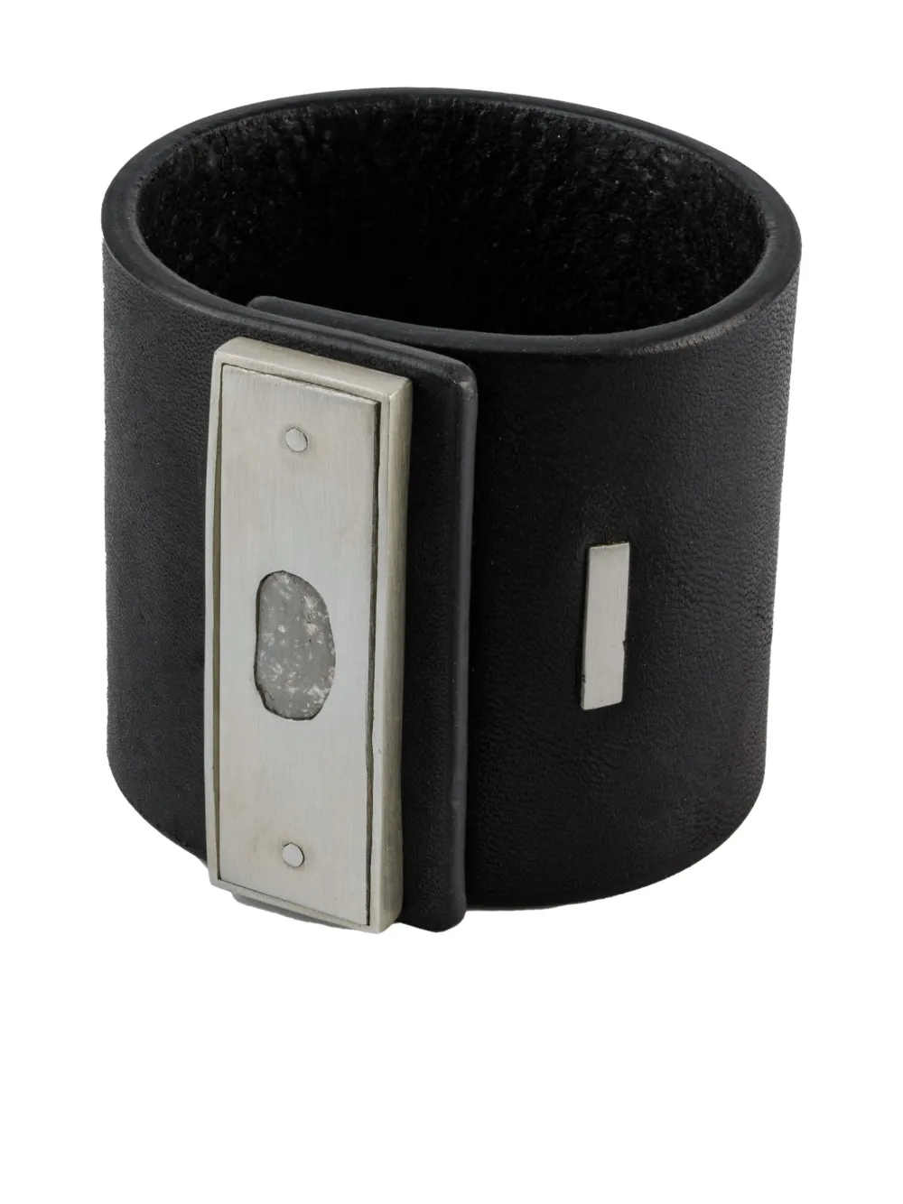Parts of Four sterling silver and diamond leather-strap bracelet - Parts of Four sterling silver and diamond leather-strap bracelet -