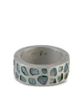Parts of Four sterling-silver Sistema diamond ring