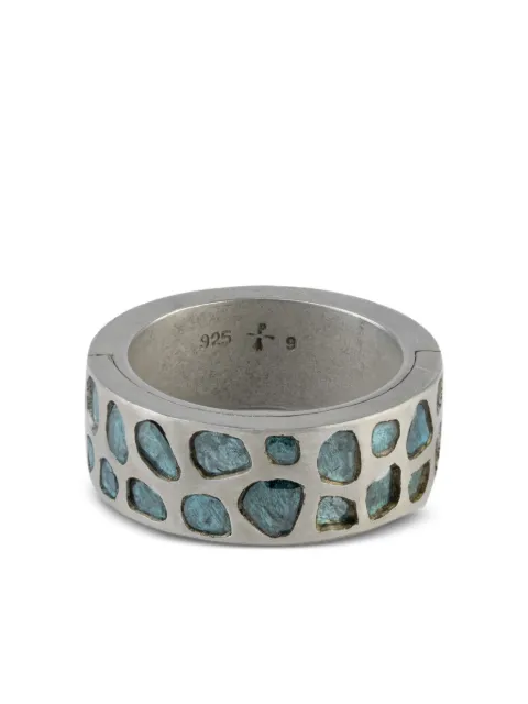Parts of Four anillo Sistema en plata de ley con diamante