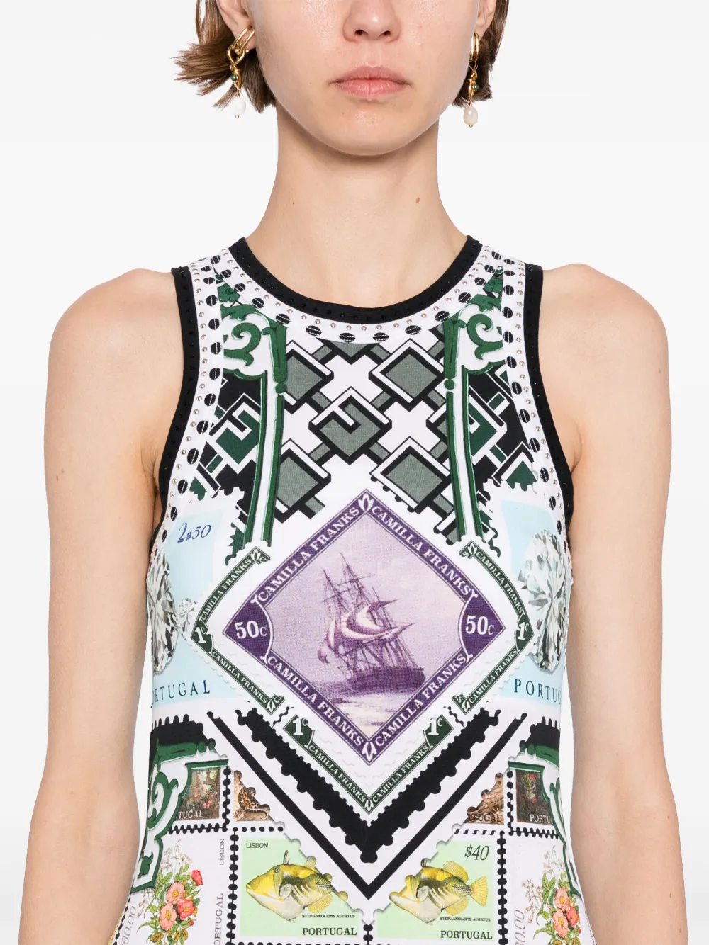Camilla Jersey jurk Wit