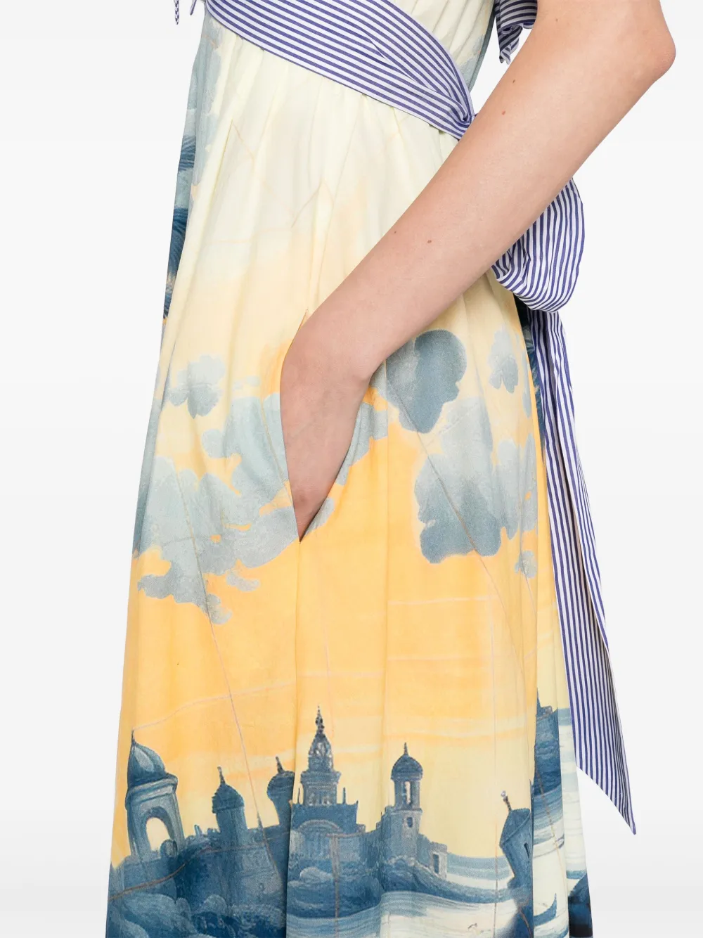 Camilla Jurk met franje hals Blauw