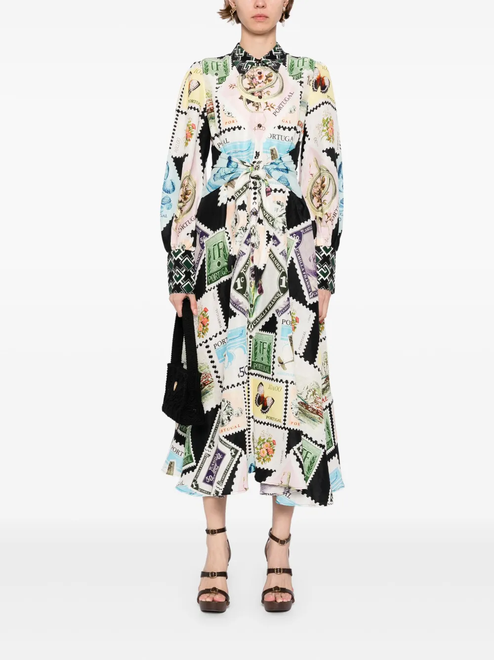 Camilla Blousejurk met gestrikte taille - Wit