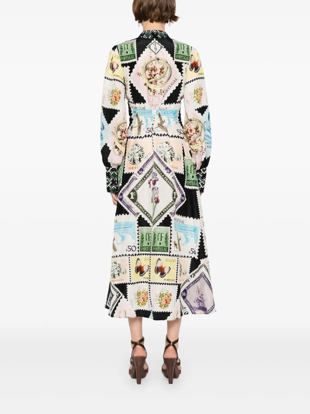 Camilla Blousejurk met gestrikte taille Wit