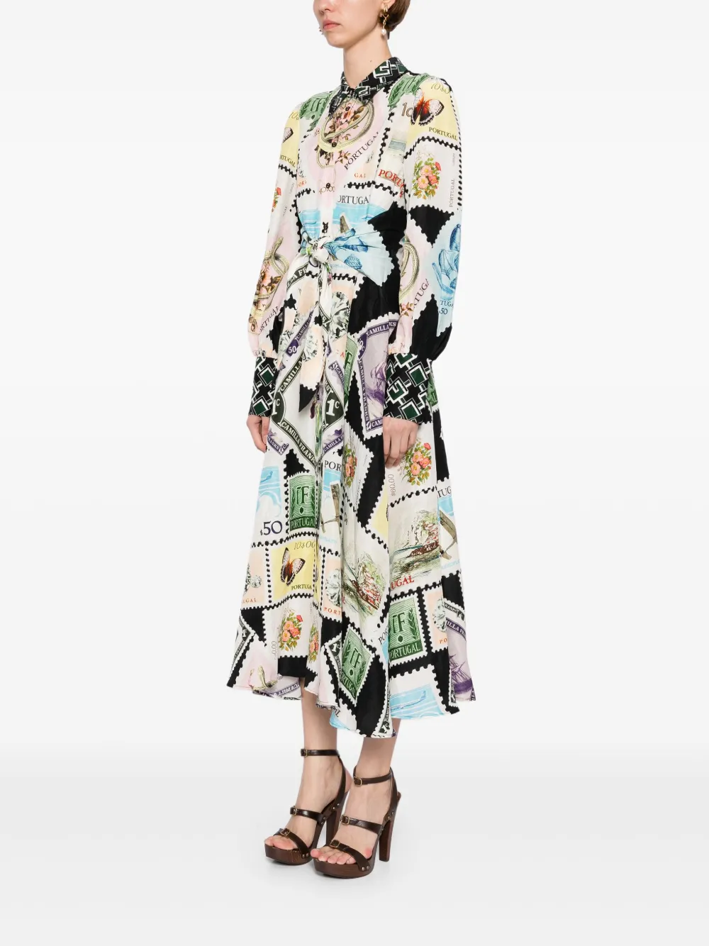 Camilla Blousejurk met gestrikte taille Wit