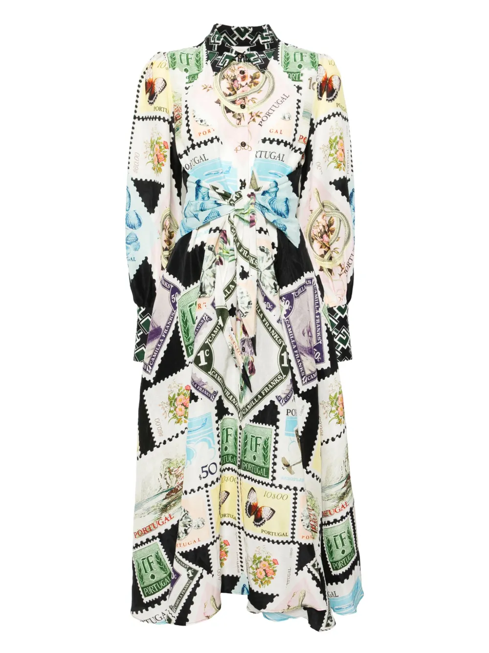 Camilla Blousejurk met gestrikte taille Wit