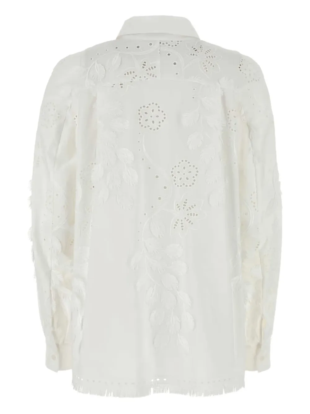 Alberta Ferretti Blouse met franje en borduurwerk - Wit