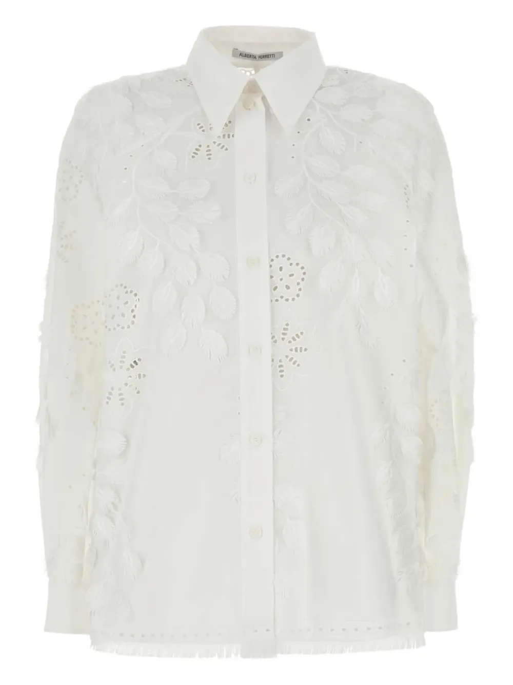 Alberta Ferretti embroidered fringed shirt | White | Image 1