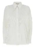 Alberta Ferretti embroidered fringed shirt - White