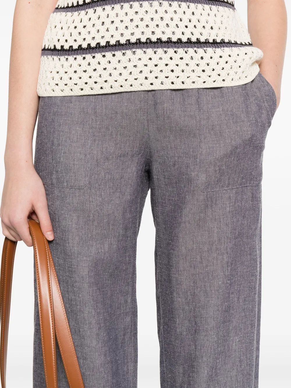 Vince Broek met elastische taille Blauw