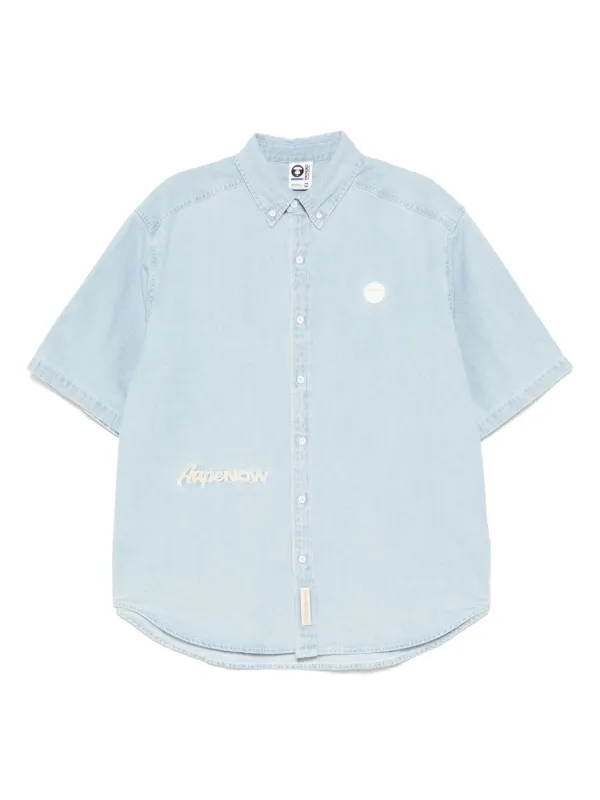 Aape by a bathing ape デニム　シャツ　半袖 エイプ Aape by a bathing ape デニム シャツ 半袖 エイプ