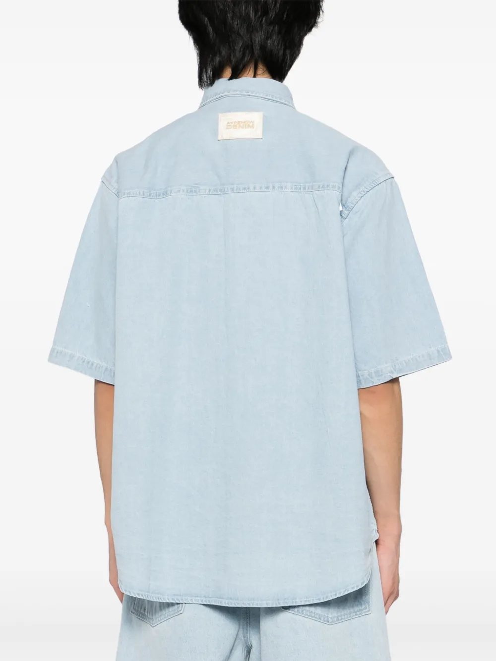 AAPE BY *A BATHING APE Denim overhemd met logopatch Blauw