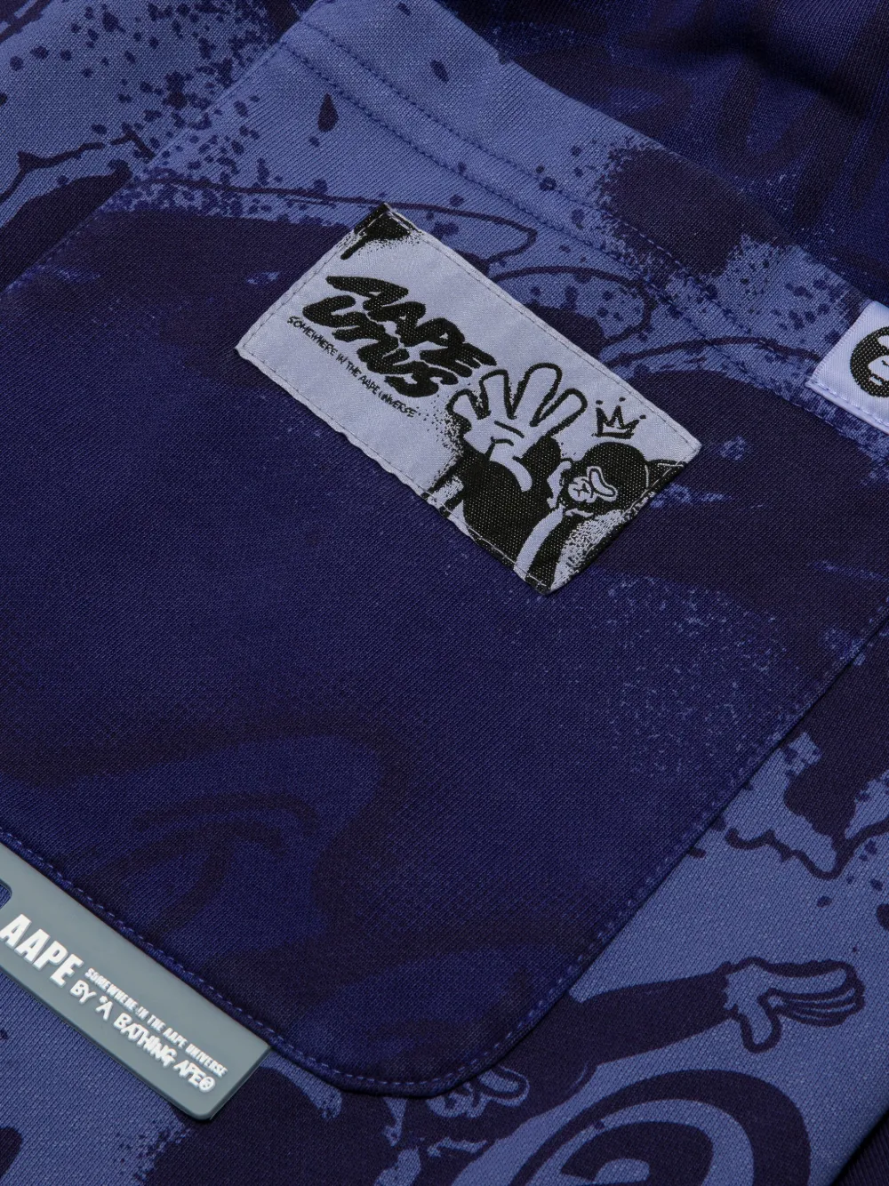 AAPE BY *A BATHING APE Shorts met print Blauw