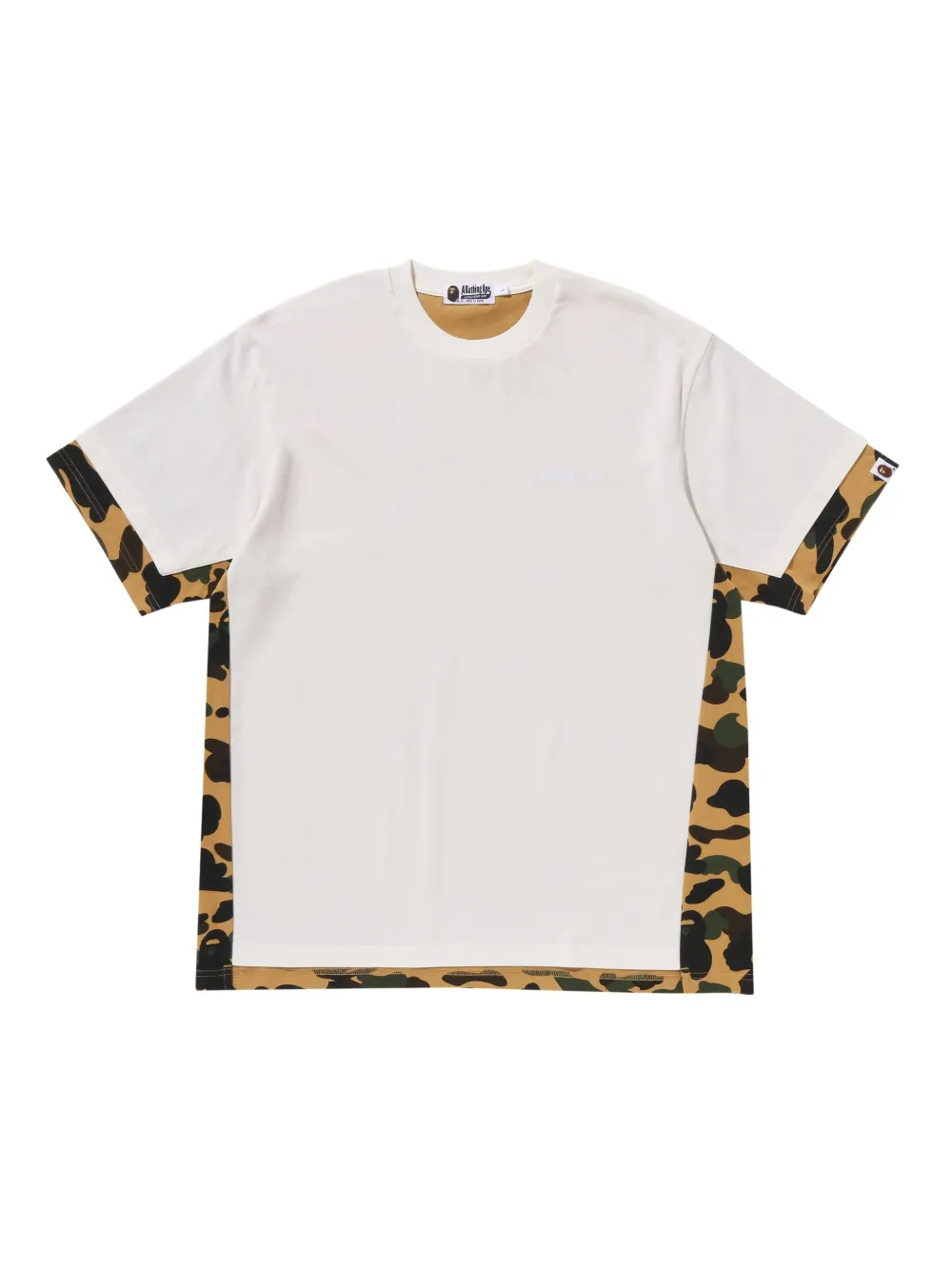 A BATHING APE® playera con panel militar | blanco | Image 1