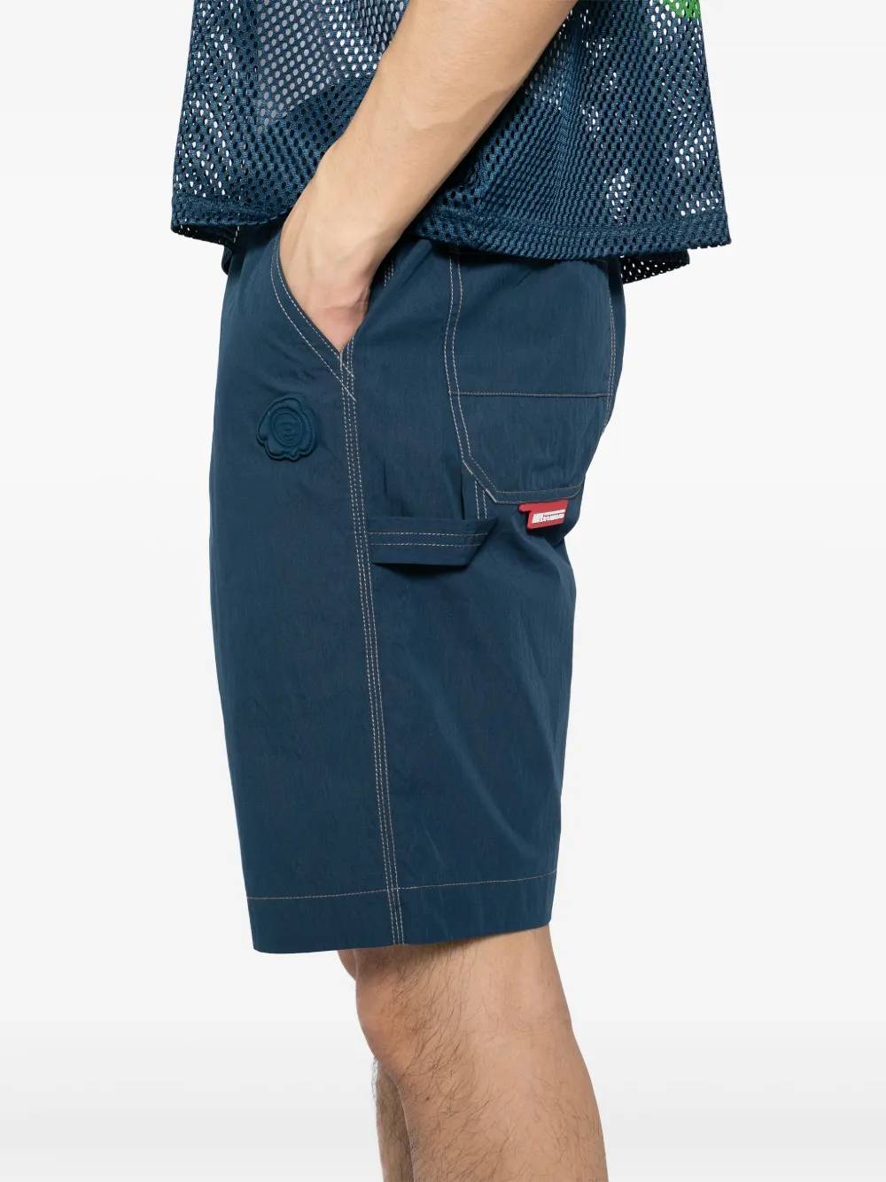 AAPE BY *A BATHING APE Shorts met logopatch Blauw