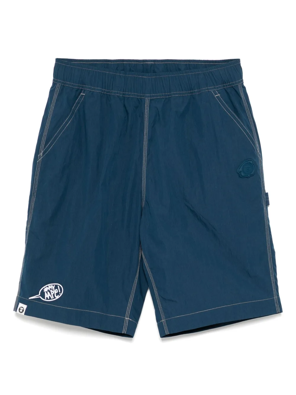 AAPE BY *A BATHING APE® logo-patch shorts | Blue | Image 1