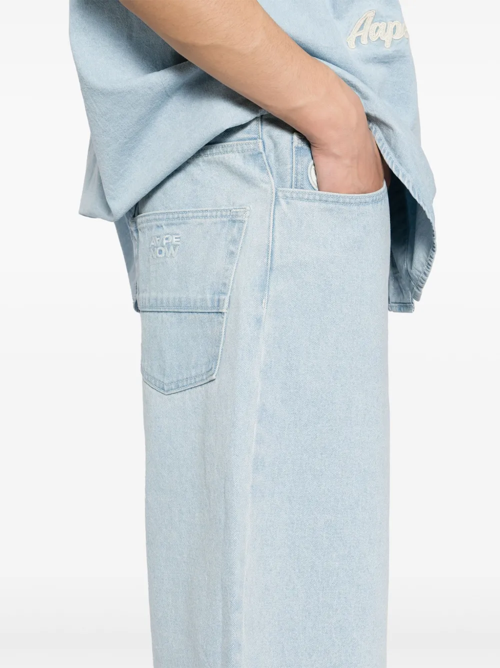 AAPE BY *A BATHING APE Denim shorts Blauw