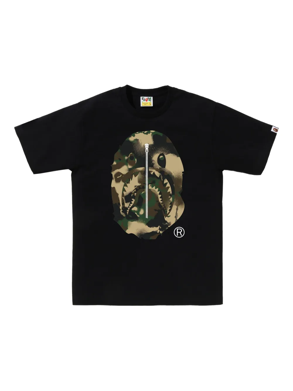 A BATHING APE® playera con estampado militar | negro | Image 1
