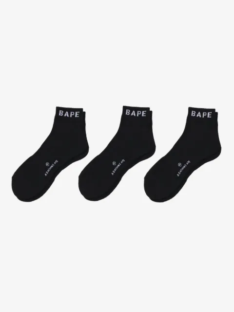 A BATHING APE® logo-embellished ankle socks (pack of three)