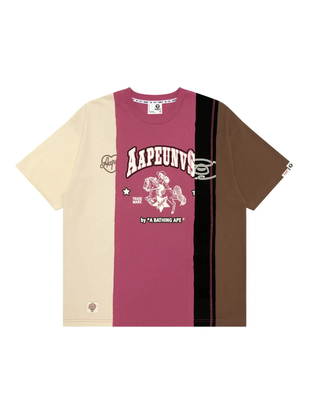 AAPE BY *A BATHING APE® playera con diseño color block | rosado | Image 1