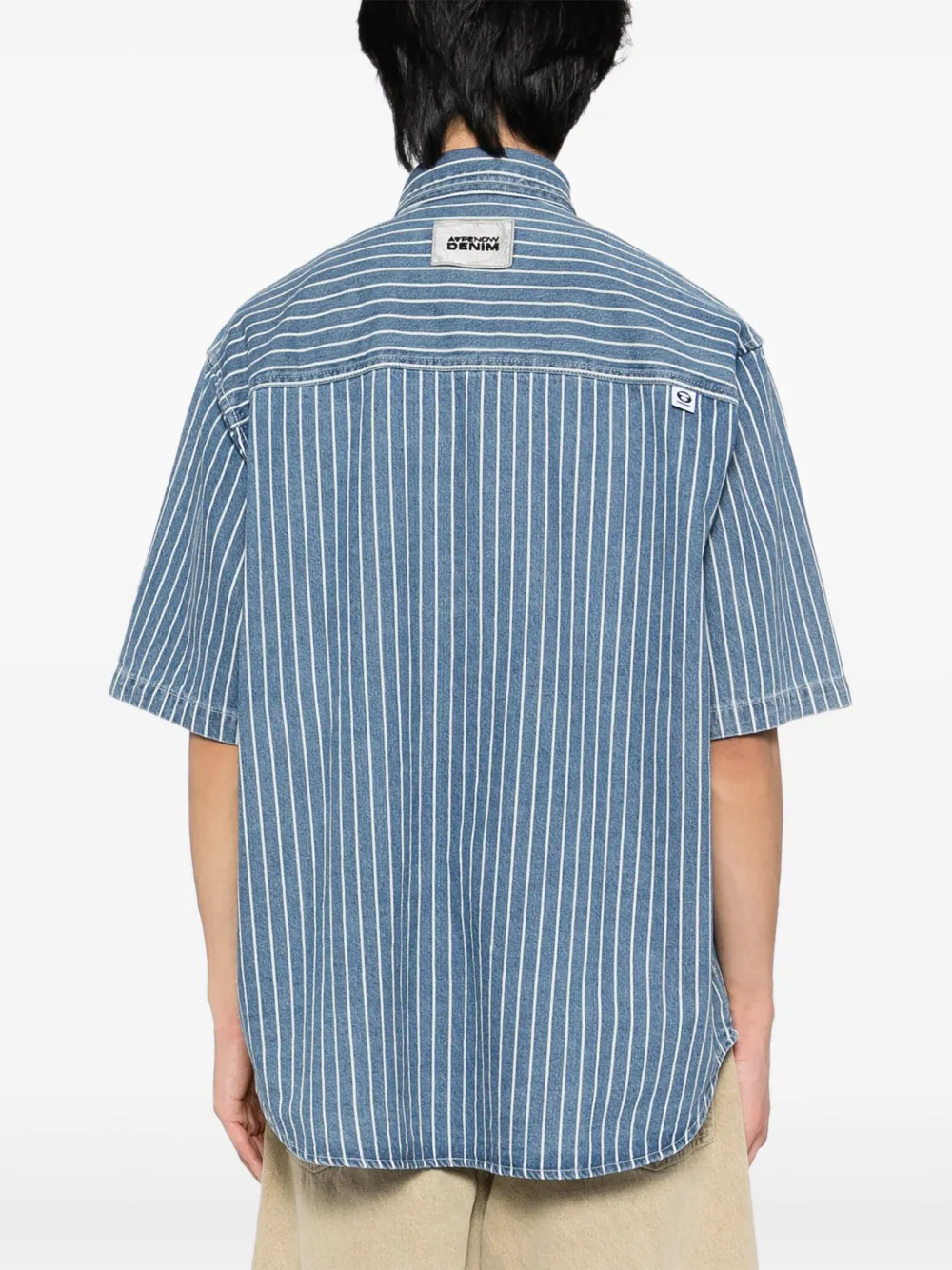 AAPE BY *A BATHING APE Gestreept overhemd Blauw