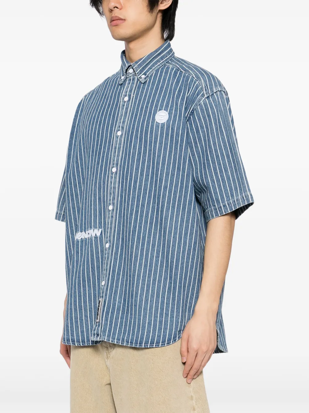 AAPE BY *A BATHING APE Gestreept overhemd Blauw