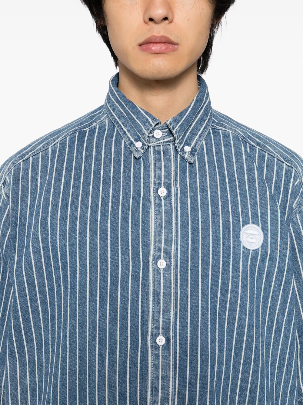 AAPE BY *A BATHING APE Gestreept overhemd Blauw