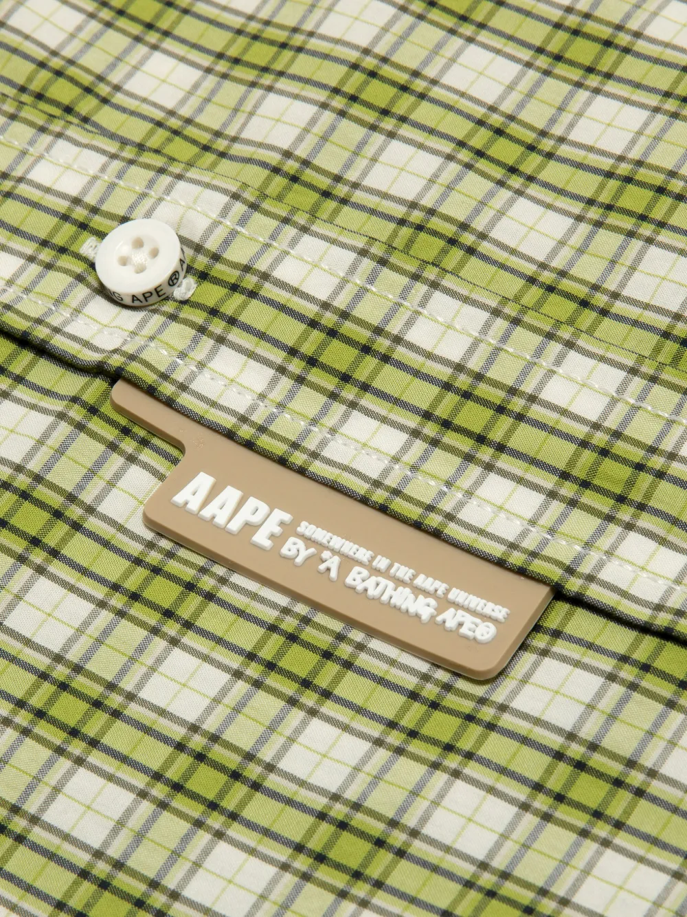 AAPE BY *A BATHING APE Geruit overhemd Groen
