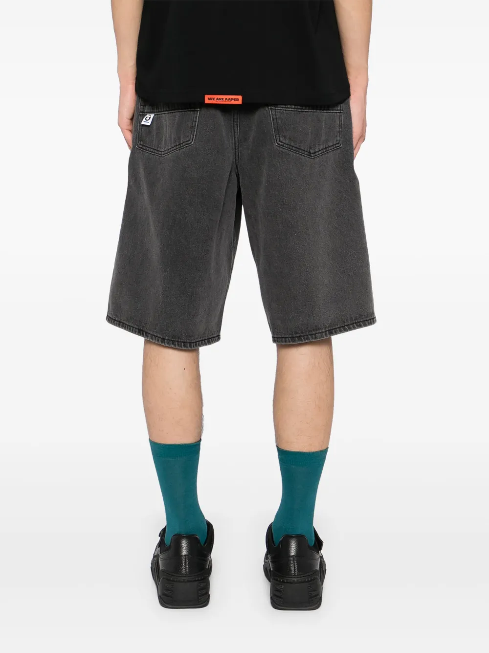 AAPE BY *A BATHING APE Denim shorts Zwart