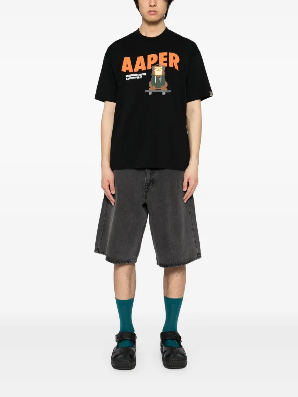 AAPE BY *A BATHING APE® デニムショーツ | ブラック | FARFETCH JP