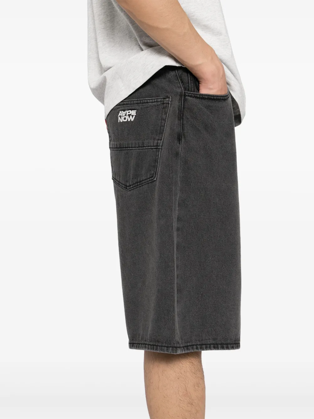 AAPE BY *A BATHING APE Denim shorts Zwart