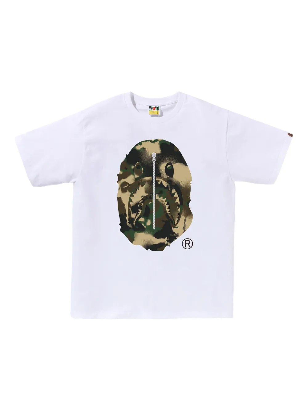 A BATHING APE® playera con estampado militar gráfico | blanco | Image 1