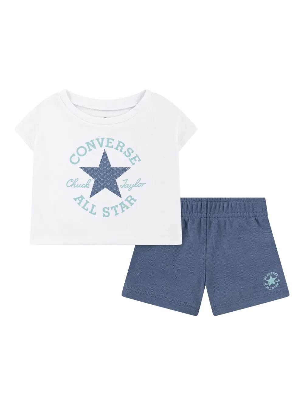 Converse Kids set de shorts y playera con estrellas estampadas | blanco | Image 1