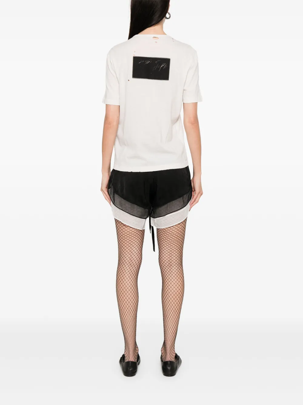 Ann Demeulemeester T-shirt met patchdetail Beige