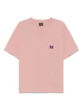 Needles butterfly-embroidered T-shirt - Pink