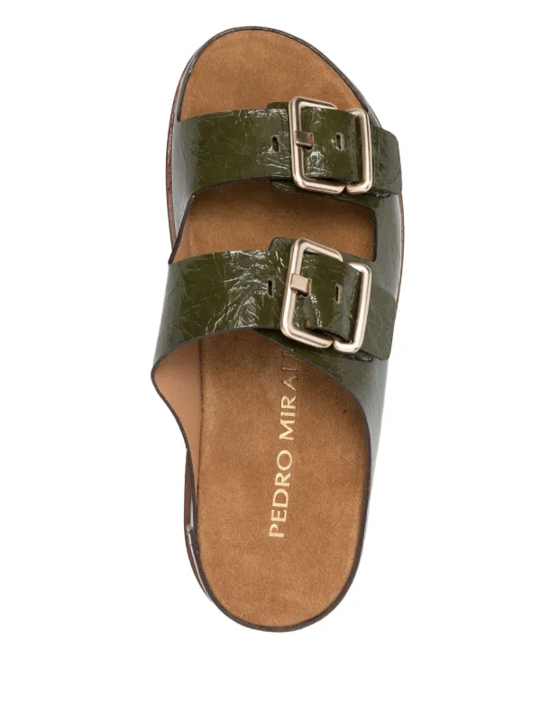 Pedro Miralles patent-leather Sandals Green FARFETCH ID