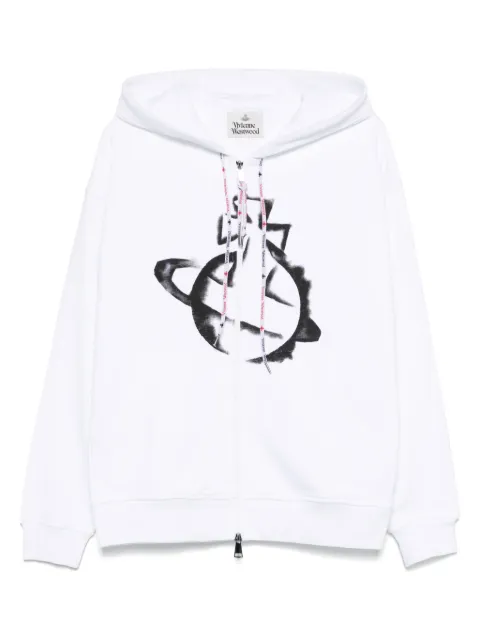 Vivienne Westwood Orb-stencil zip hoodie
