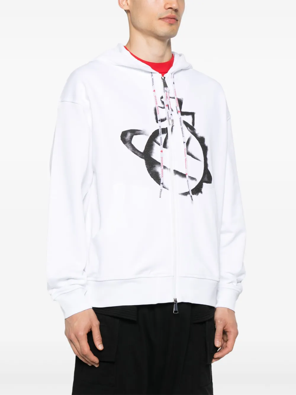 Vivienne Westwood Hoodie met rits en Orb-print Wit