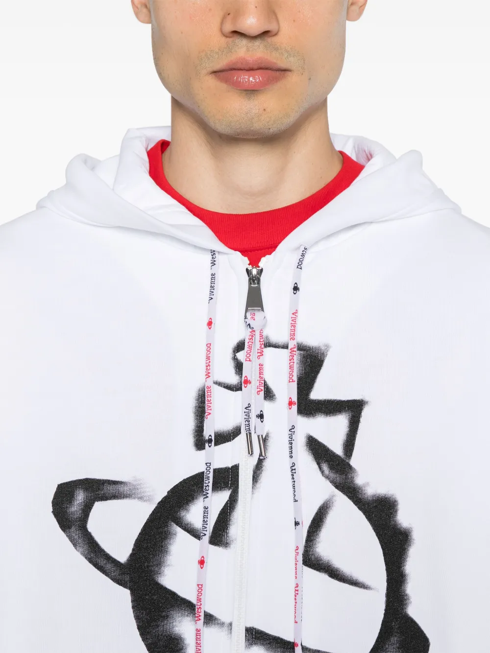 Vivienne Westwood Hoodie met rits en Orb-print Wit