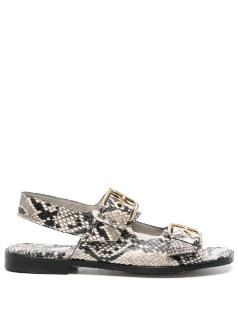 Pedro Miralles python-print sandals