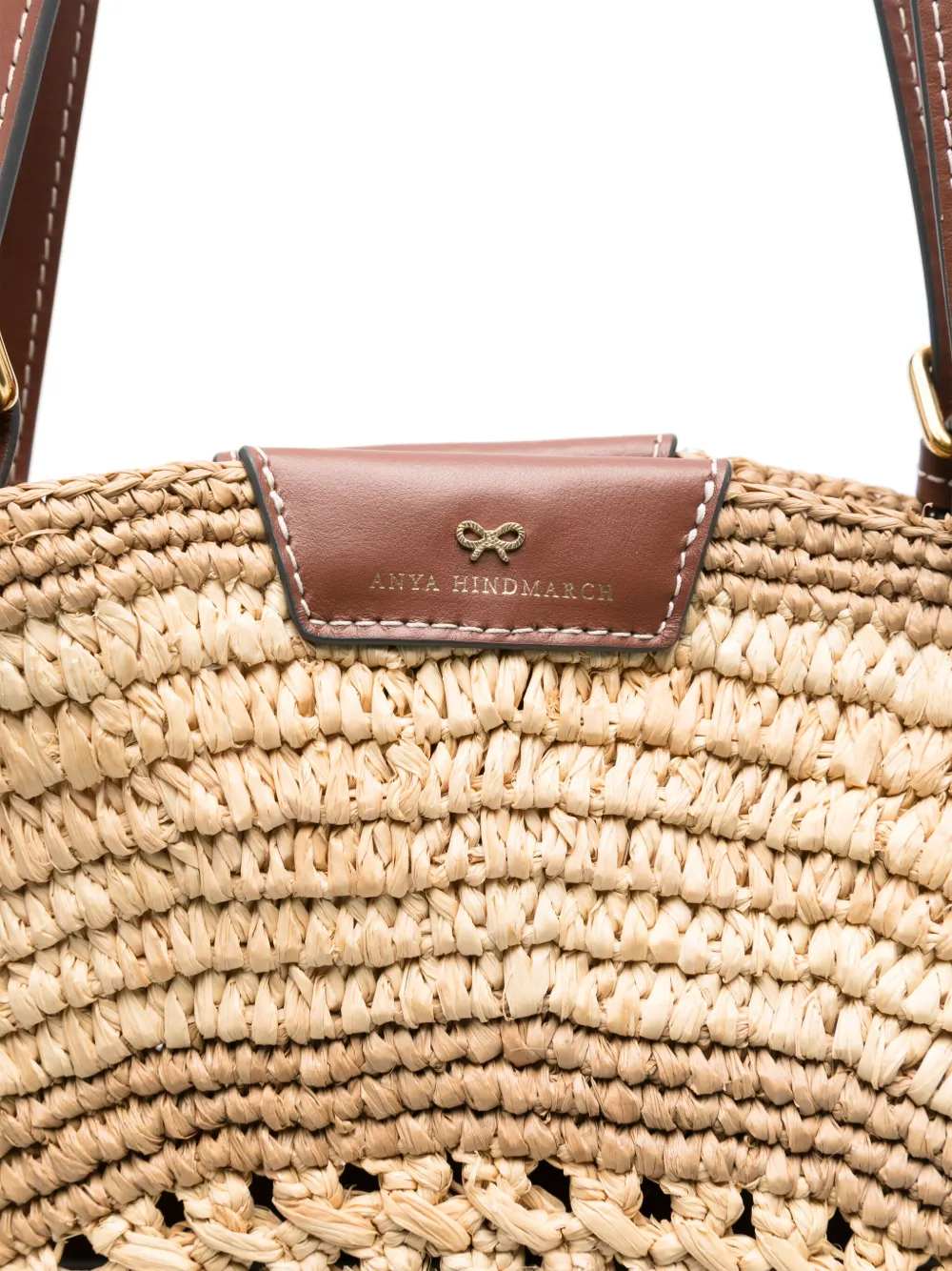 Anya Hindmarch Shopper met geborduurde strik Beige