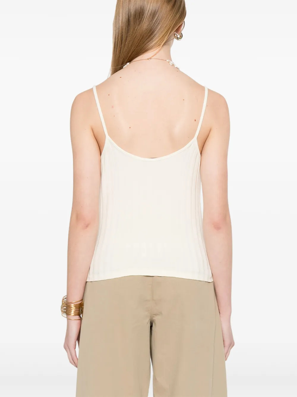 Vince Geribbelde tanktop Beige