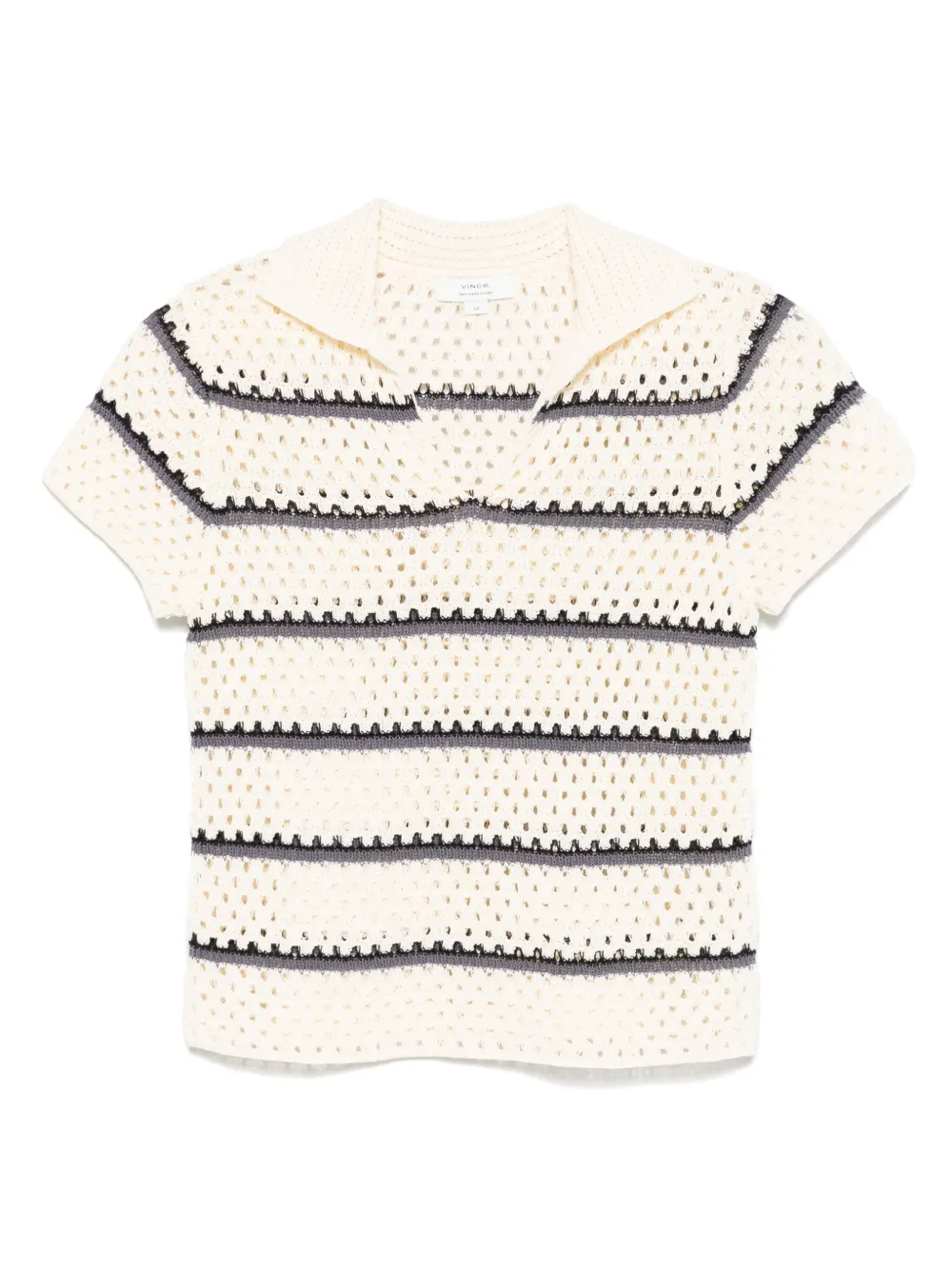 Vince macrame striped top | Neutrals | Image 1