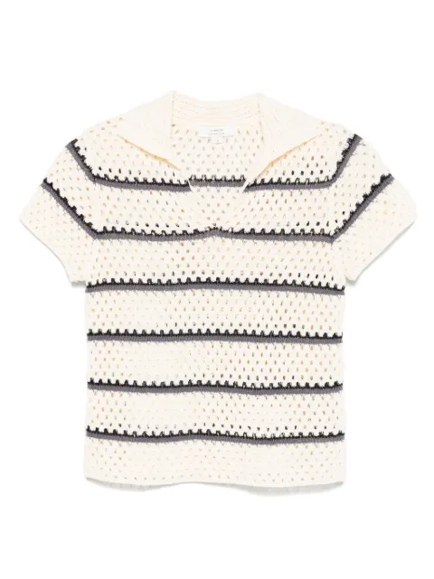 Vince macrame striped top
