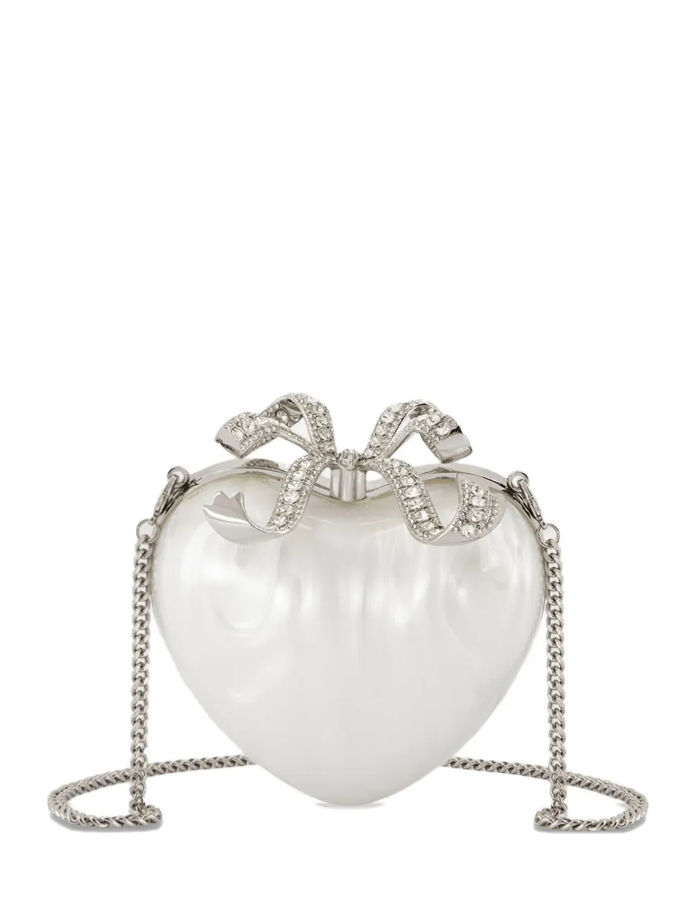 Self-Portrait Heart clutch Wit