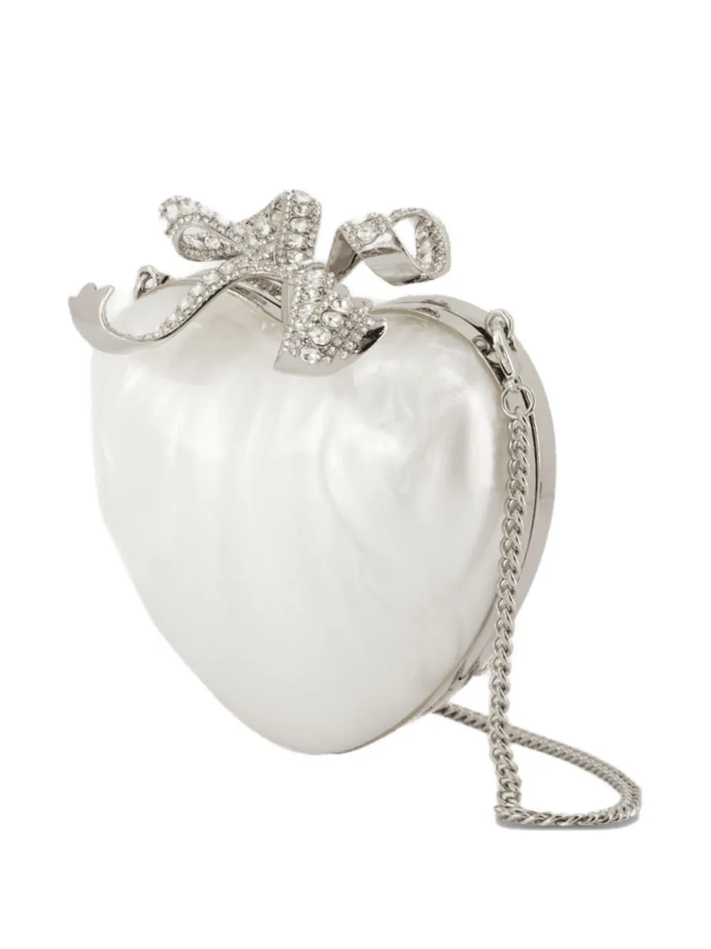Self-Portrait Heart clutch Wit