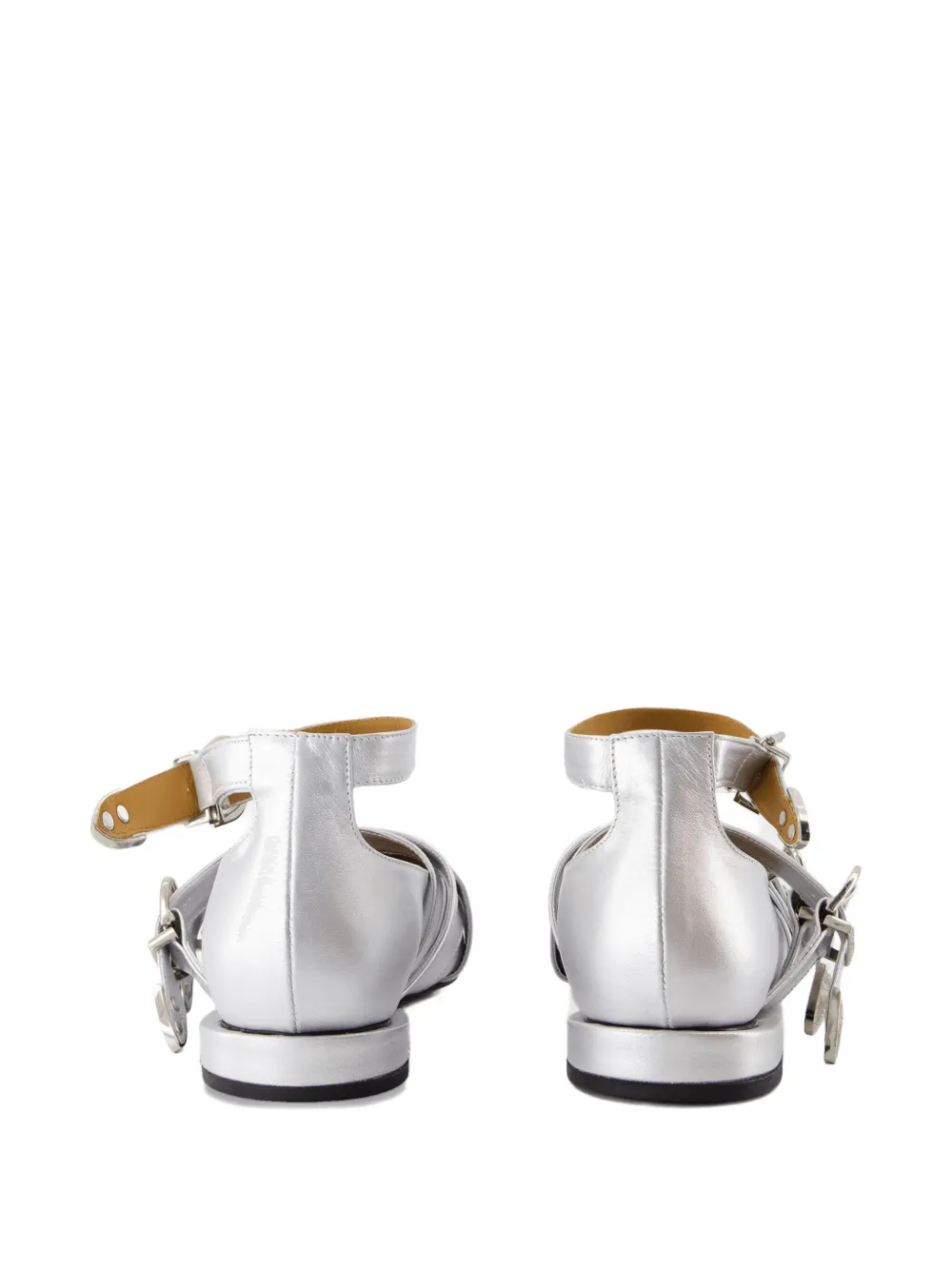 Toga Pulla Ballerina's met puntige neus en gesp Zilver