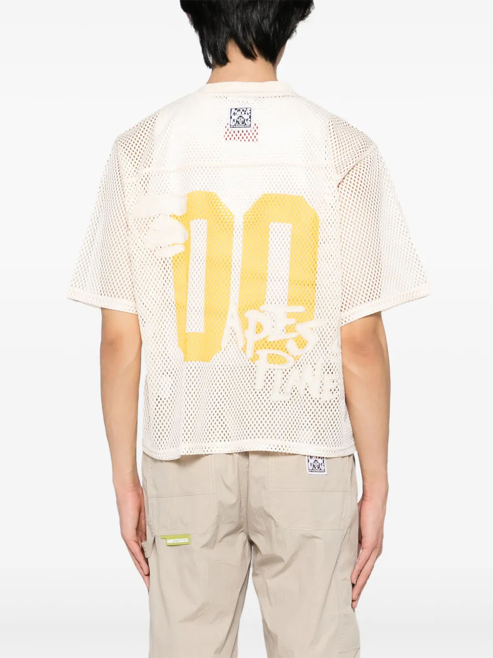 AAPE BY *A BATHING APE T-shirt met logopatch Beige