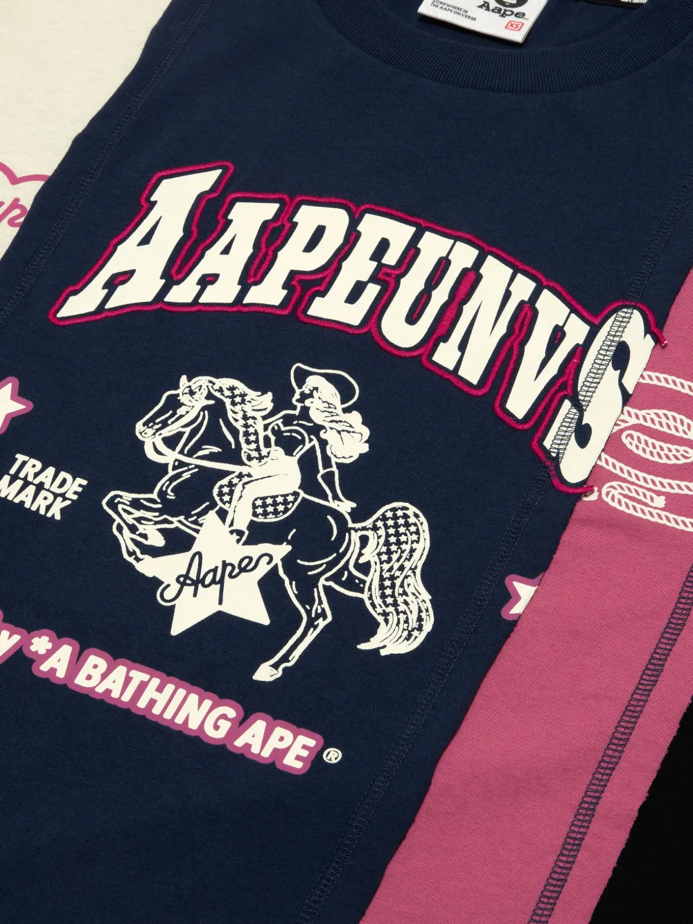 AAPE BY *A BATHING APE T-shirt met colourblocking Blauw