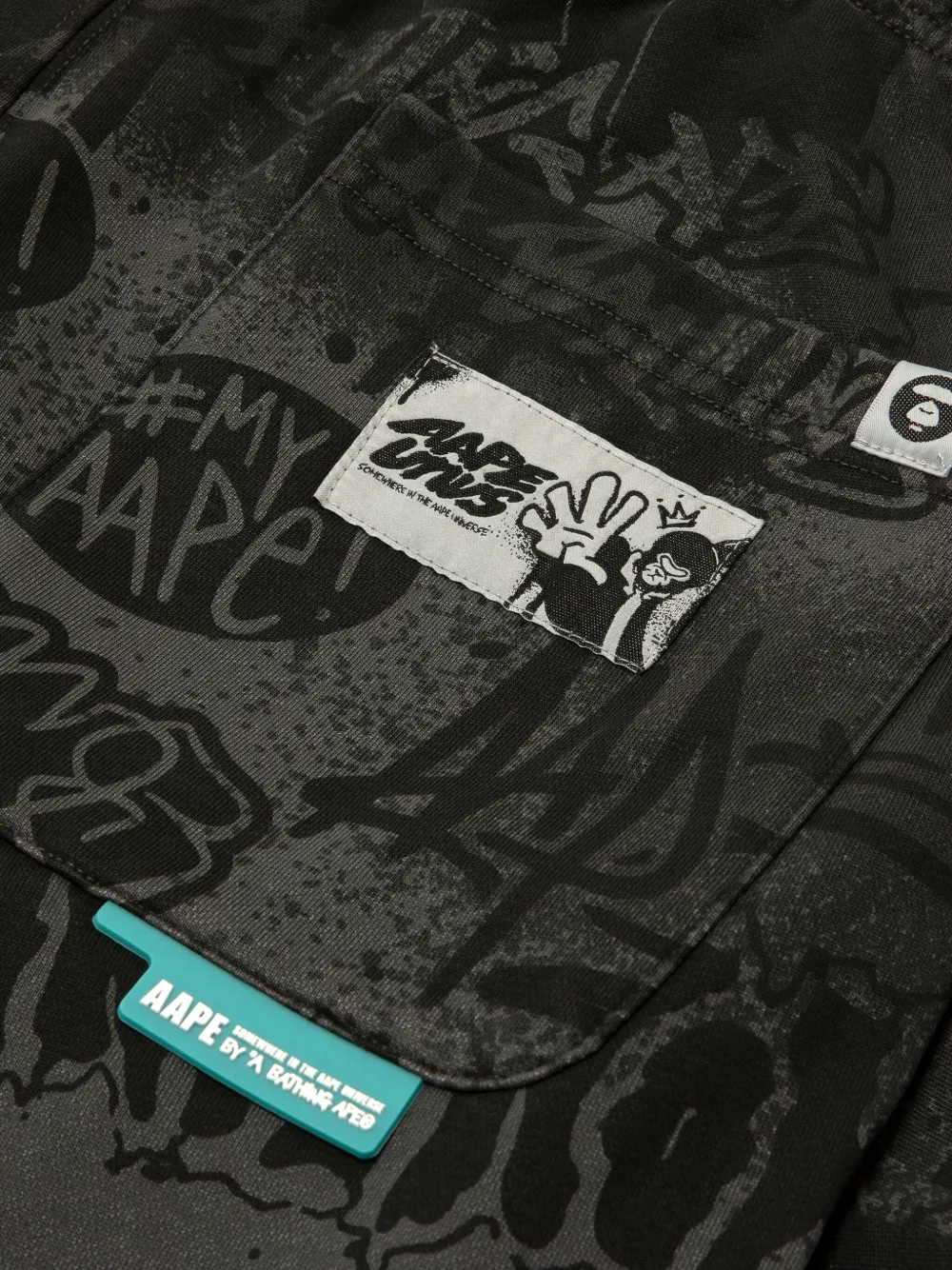 AAPE BY *A BATHING APE Shorts met print Zwart